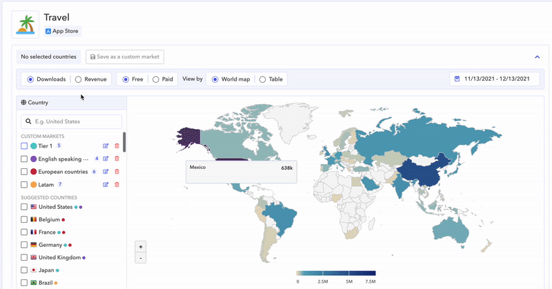Preview of our new Market Intelligence interface.